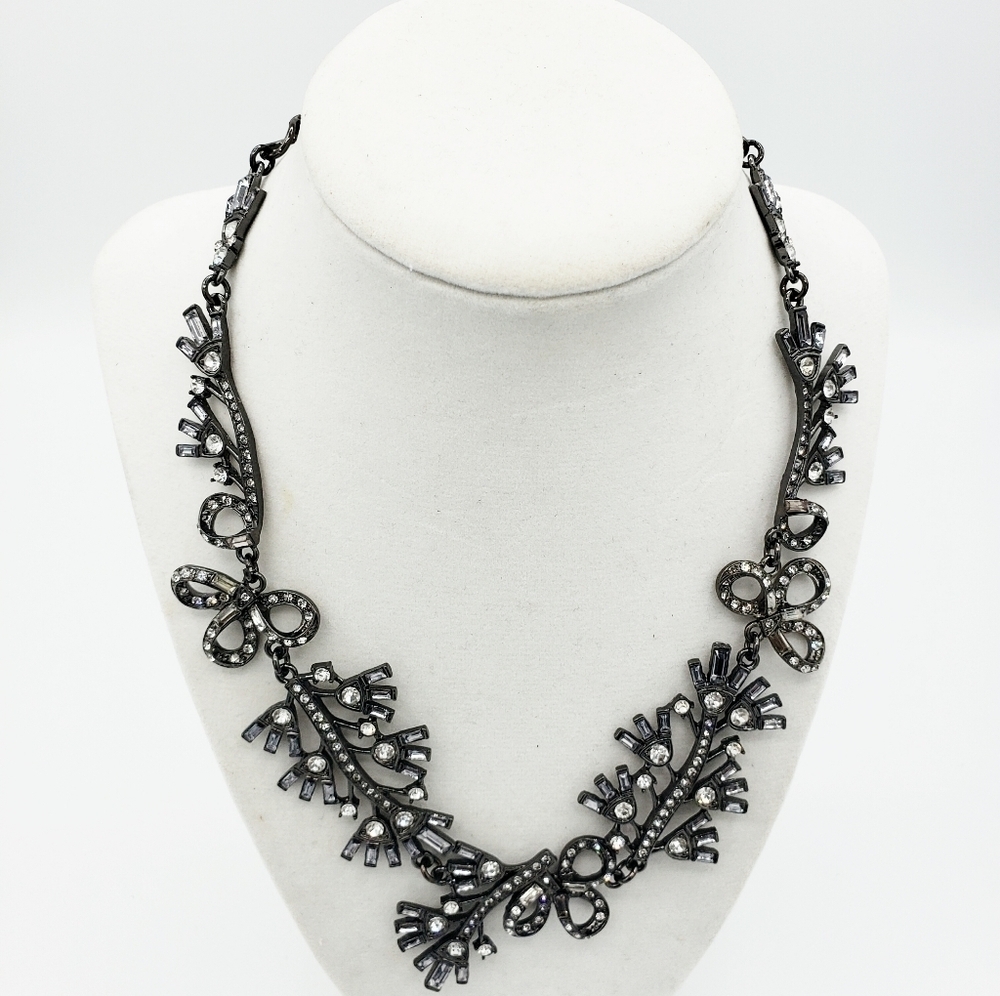 • Statement Necklace • Gunmetal w/ Gray Bling